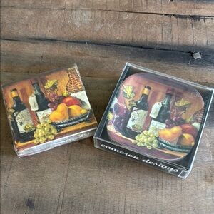 NWT 6 Hors D’oeurvre Plates and 20 matching napkins